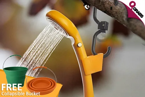 From QR95 Keep It Clean with a Portable Car Shower Set - Comes with a FREE Collapsible Bucket! (Up to QR487 Value)